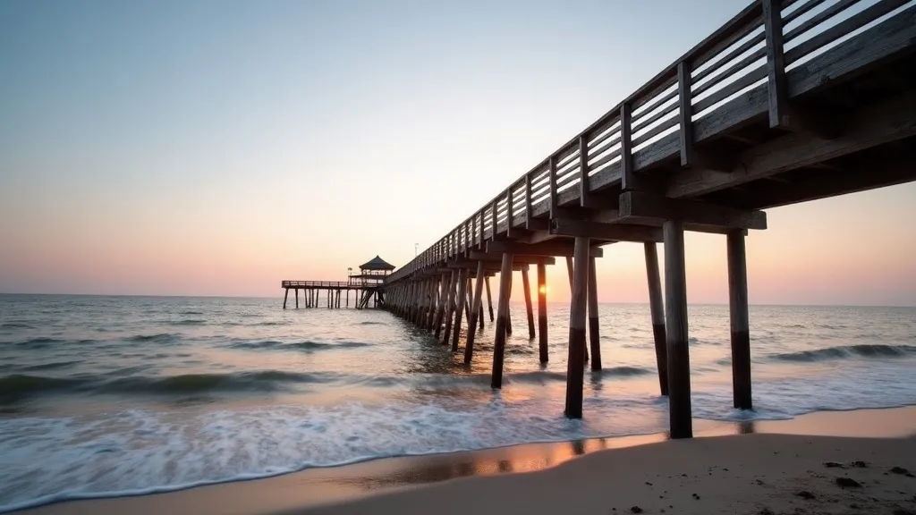 Mississippi Gulf Coast pier at sunrise